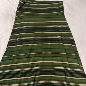 LuLaRoe Green Striped Azure midi Skirt